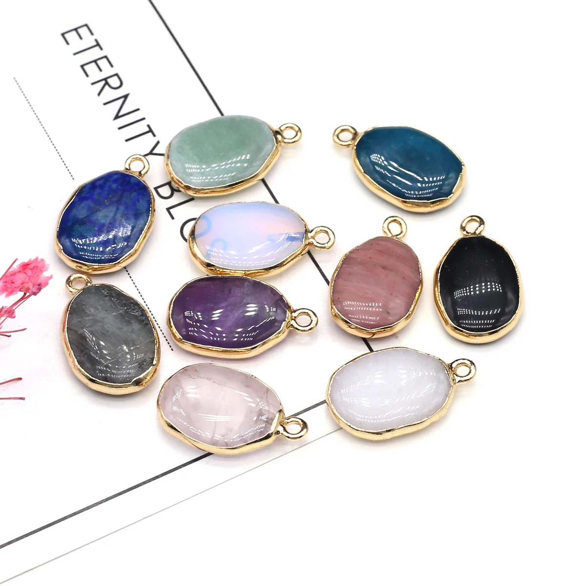 

Natural Stone Pendants Gold Plated Lapis lazuli Amethysts Crystal for Jewelry Making Diy Women Necklace Reiki Healing Gifts