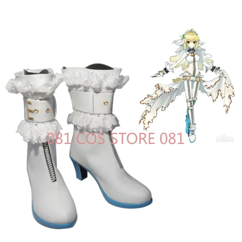 Обувь для косплея невесты pgsaber Fate/stay night аниме сапоги парик Индивидуальный размер