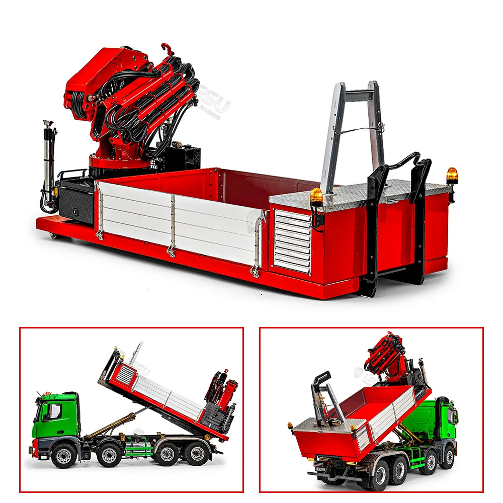 LESU RC Металлический грузовой ящик Гидравлический кран 7-канальный клапан для 1/14 Roll