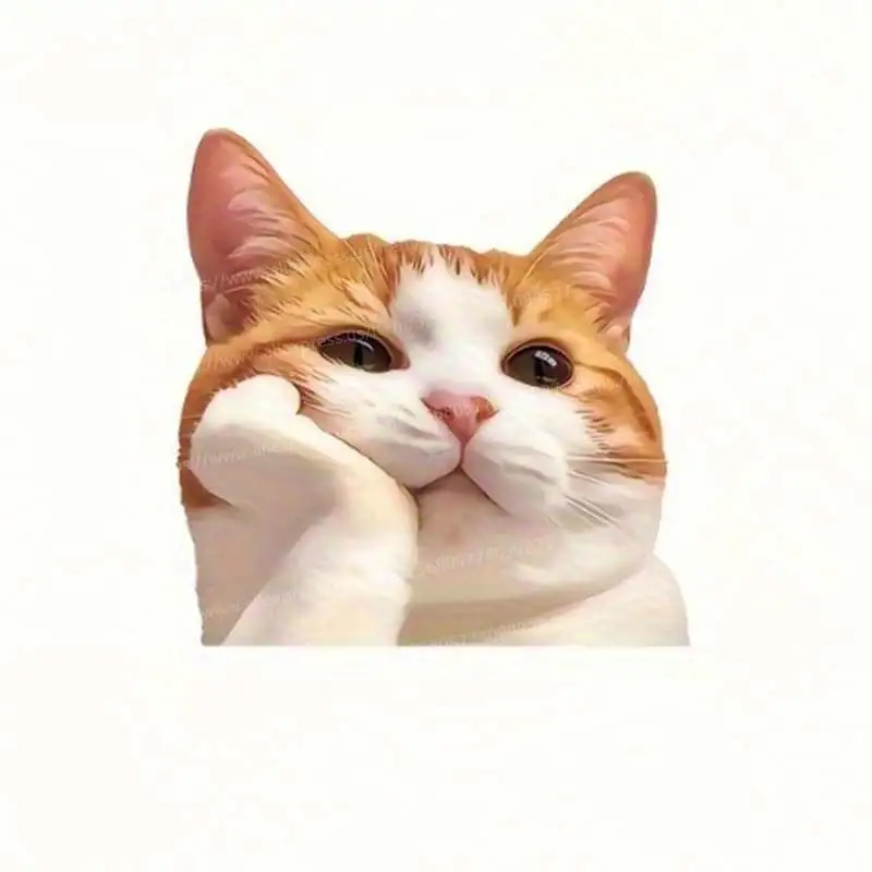 Милый оранжевый кот, выглядывающая автомобильная наклейка, водостойкая виниловая наклейка на бампере, заднее окно, ноутбук, самоклеящиеся наклейки, наклейки SH820