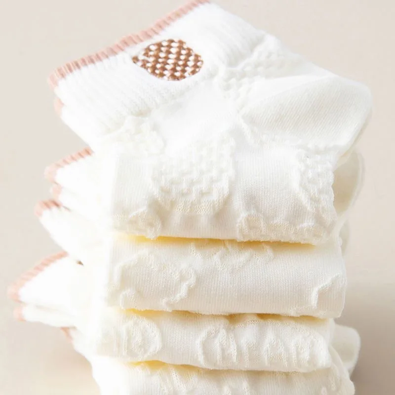 5Pairs Cute Summer Women Short Socks Boat Low Cut Chaussette Femme Cartoon Ankle Korean Cartoon Sock Soft Female Mesh Breathable