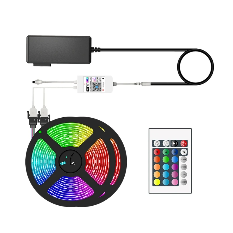

5050 RGB LED Lights With Remote Control Smartphone App To Control LED Lights For Bedroom Bar Room DIY 5M