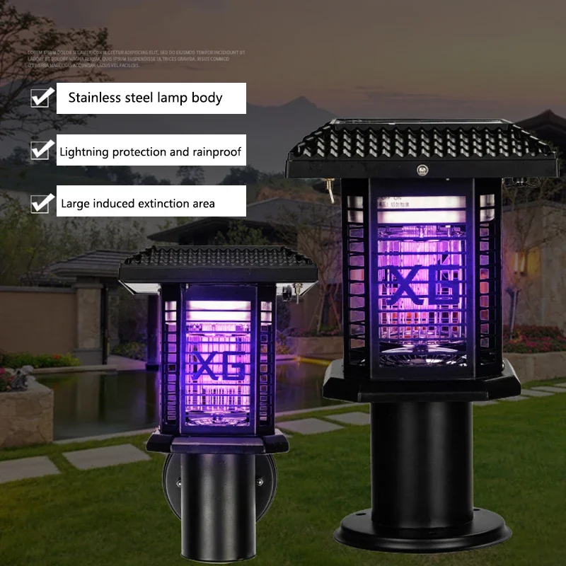 KARLOS Солнечная лампа от комаров Современный уличный черный настенный светильник