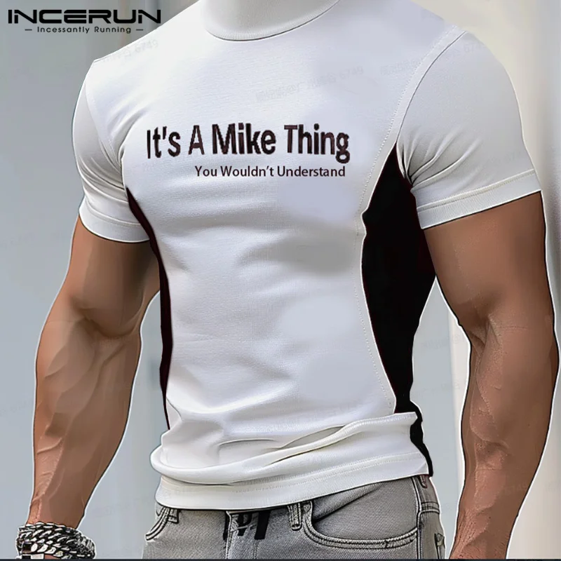 INCERUN мужские футболки в европейском американском стиле с коротким рукавом