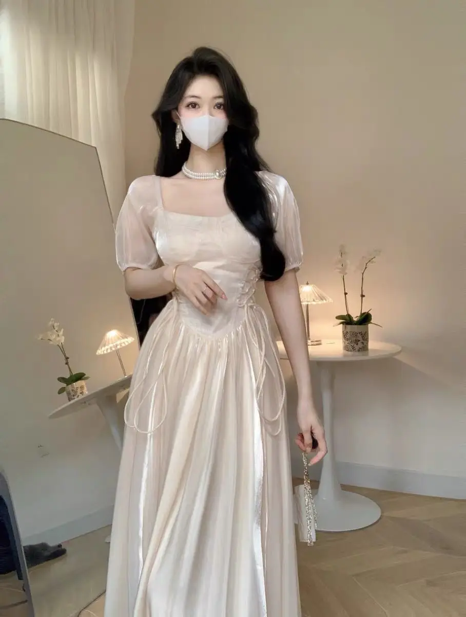 Детское платье с рукавами-фонариками принцессы Мори весна-лето