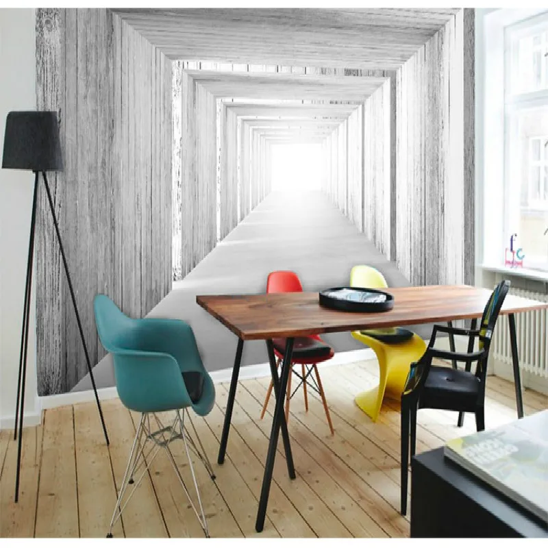 3D стереоскопическое пространство на заказ удлиняющаяся настенная бумага для