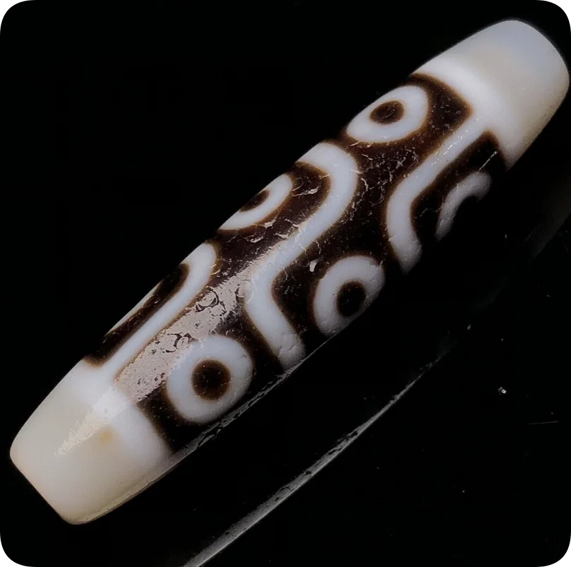 Черно-белый материал белое сердце сложенная линия девять глаз агат Tianzhu Lezi