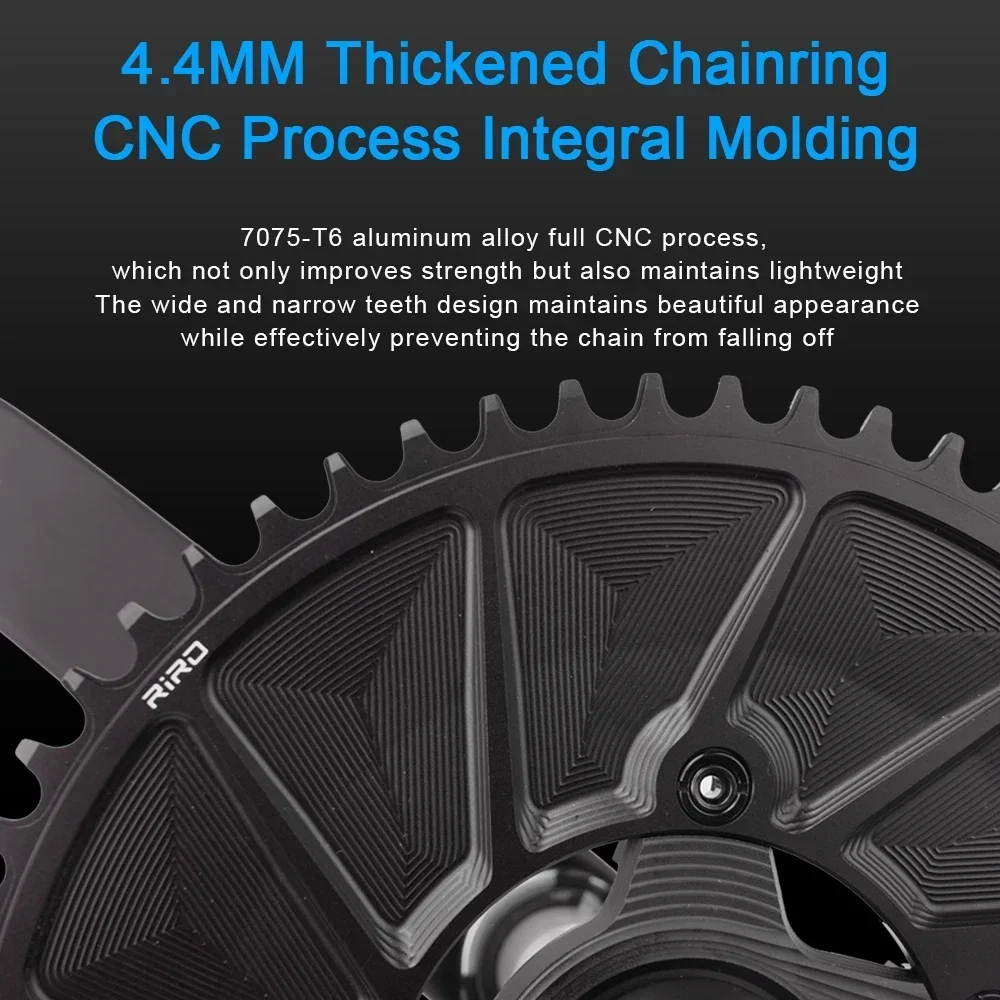 Велосипедная звездочка RIRO 110BCD 46/48/50/52/54/56/58T велосипедная с короной одинарная для