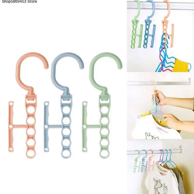 

5 Holes Clothes Hanger Organizer Multifunction 360 Rotating Rack With Handle