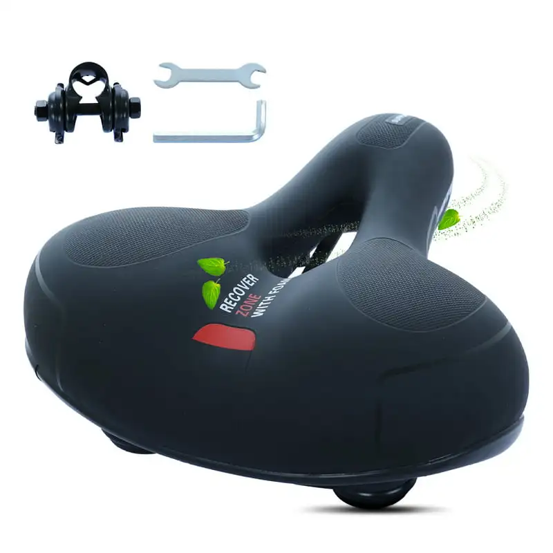 

Comfortable Soft Foam Bike Saddle Breathable and Dual Shock-Absorbing Balls Seat Waterproof and Anti-Slip Bike Saddle, Red