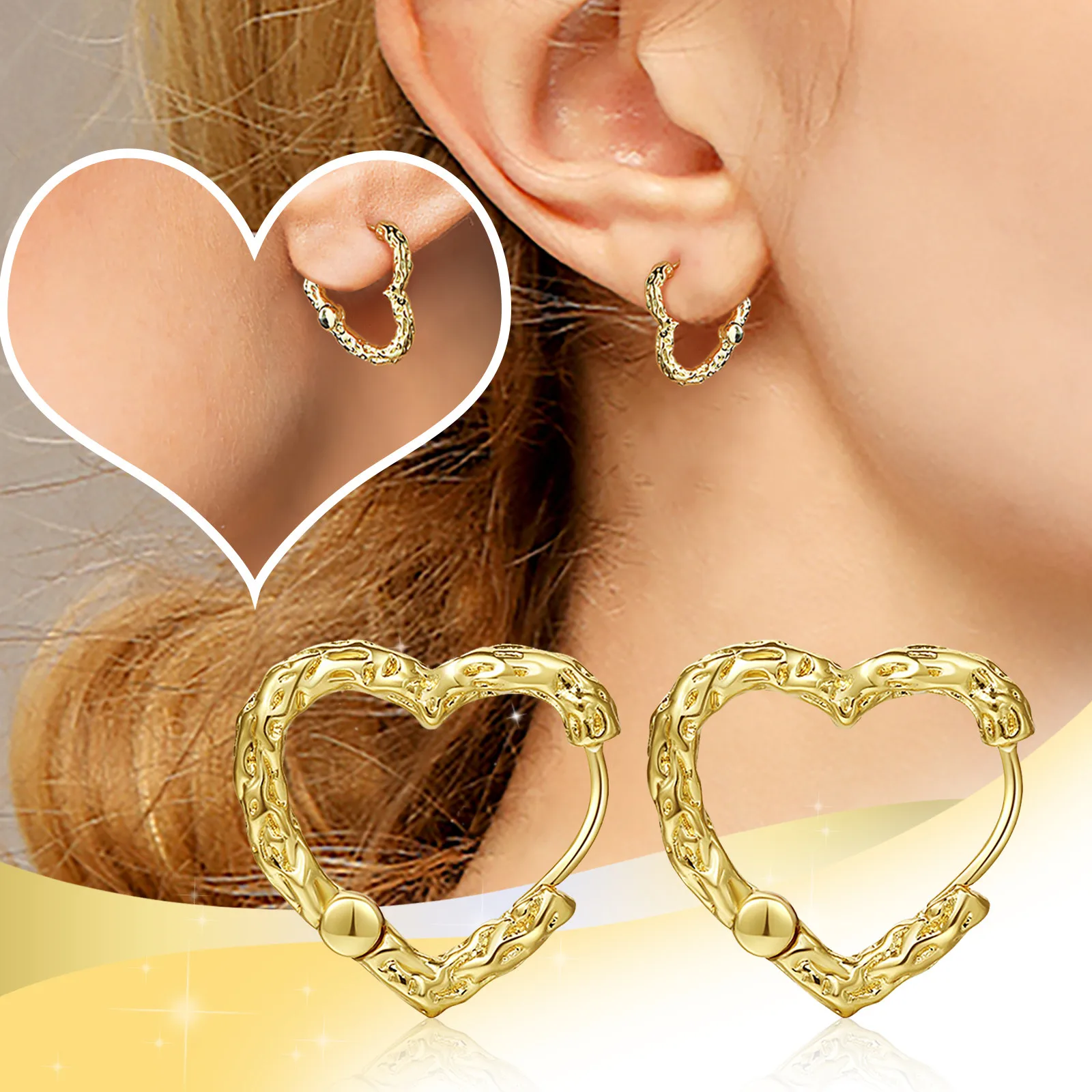 

Love Earrings For Teen Girls Minimalist Piercing Studs Trendy Earrings Rectangle Hoop Earrings