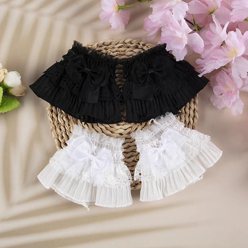 

Lolita Hand Wrist Cuffs Women Ruffled Lace Trim Maid Hand Sleeve For Halloween Anime Cosplay Masquerade Party Cloth Accessories