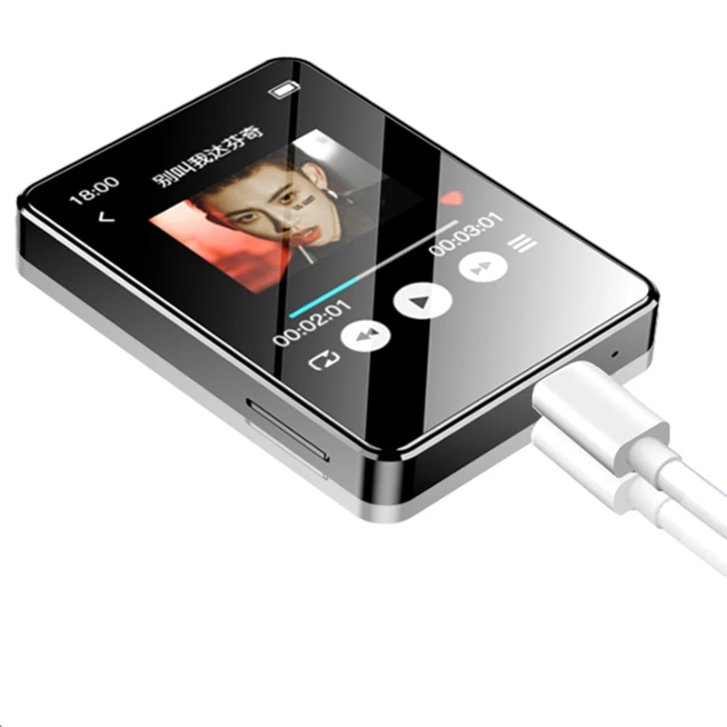 

Портативный mp3-плеер HTHL, Bluetooth 5,0, музыкальная стереоколонка, воспроизведение мини-видео MP4 светодиодный ным экраном, FM-радио, запись