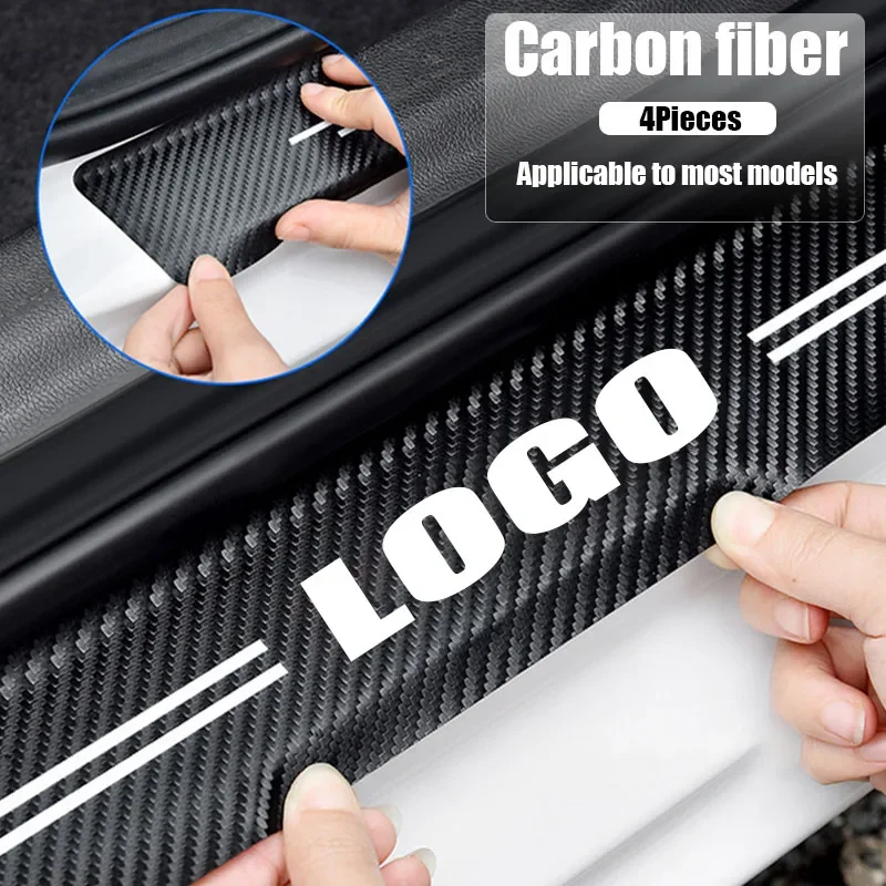 

4 carbon fiber anti-scratch stickers for car threshold are suitable for the URV Civic Ling CRV car threshold strip auto parts