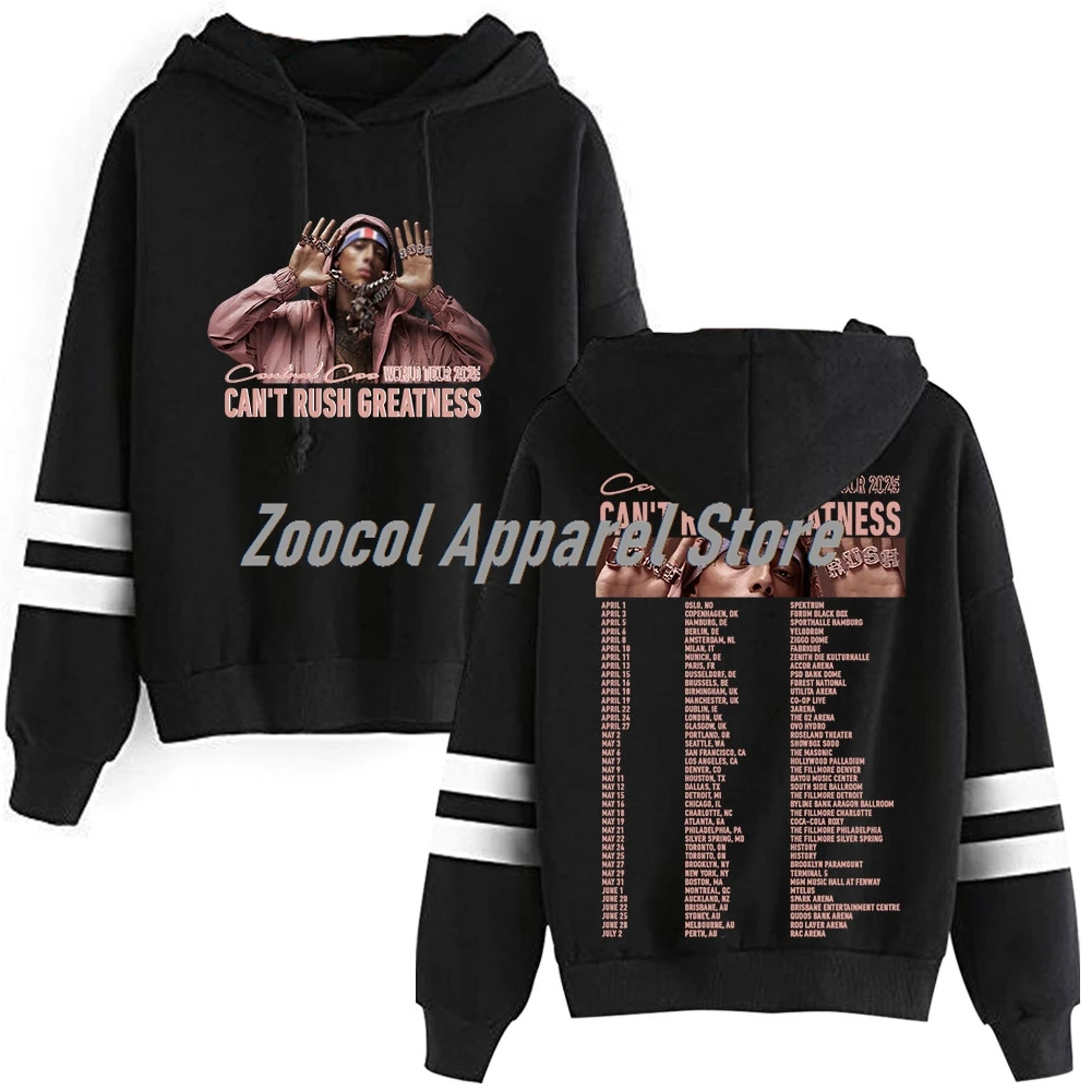Фото Central Cee Can't Rush Greatness World Tour 2025 Merch Уличная одежда без карманов с параллельными перекладинами и рукавами №1