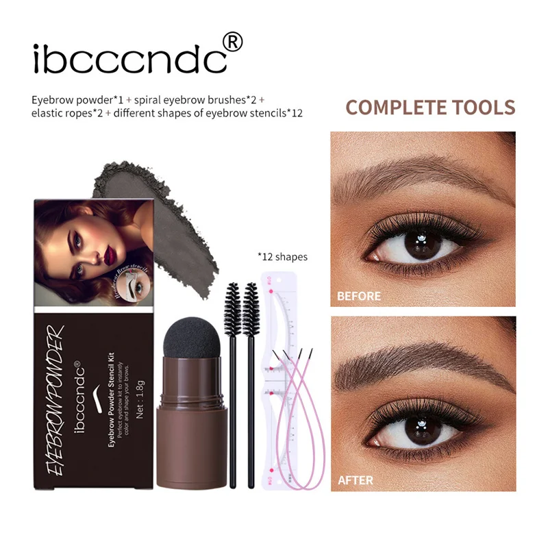 Proszek для бровей Ibcccndc четырехцветная пудра набор палочек артефакт естественный и