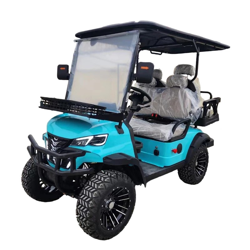 

CE Certification 48V 60V 72V 7.5kw Battery Powered Solid Wheel 4 Seater Hunting Car Buggy Electric Golf Cart