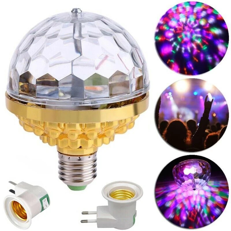 

E27 Rotating Crystal Magic RGB LED Bulb 6W Stage Light Lamp For Party Decor Lamp