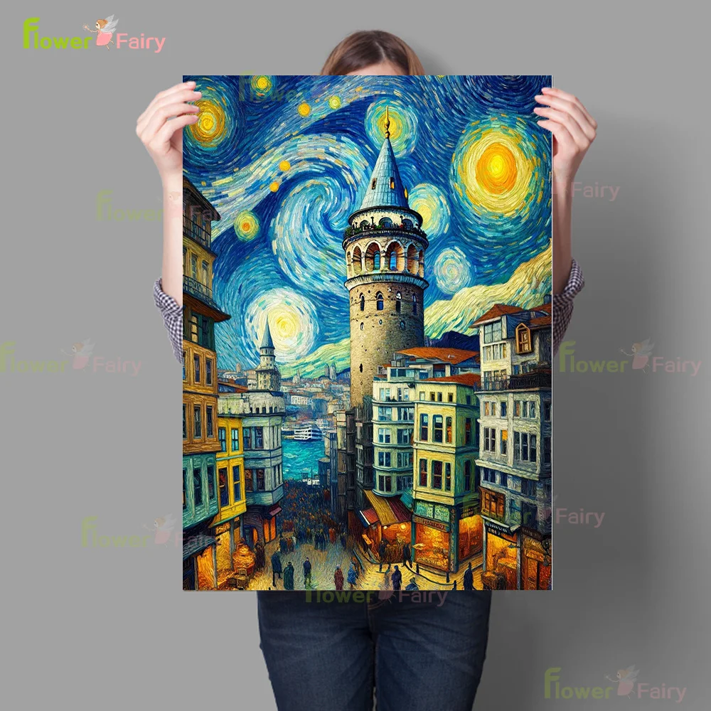 Постер с волшебным небом и ночным видением пейзаж настенное искусство холст