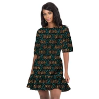 african fashion womens clothes nigeria style pleated dress colorful print female party garments custom size