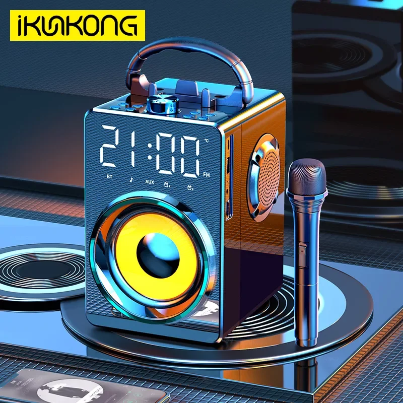 

Портативная Bluetooth-Колонка высокой мощности, беспроводной сабвуфер, Бумбокс для караоке, музыкальный центр, светодиодный дисплей, FM, AUX, с мик...