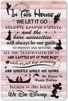 funny quote in this house we let it go metal tin sign wall decor rustic farmhouse family sign for home kitchen decor