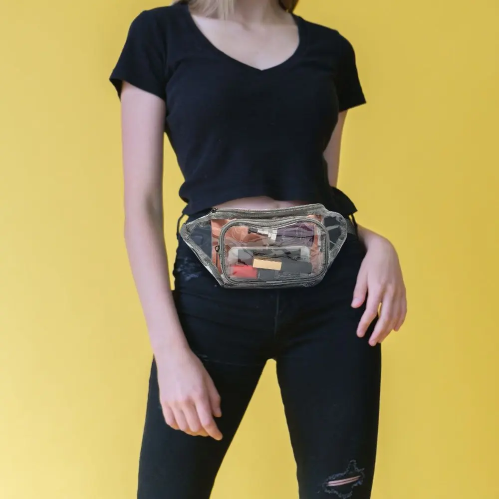 2 Pack Clear Fanny Pack  Women Men, Stadium Approved Transparent Waist Pack Waterproof Adjustable Belt Bag  Sporting Event, Conc