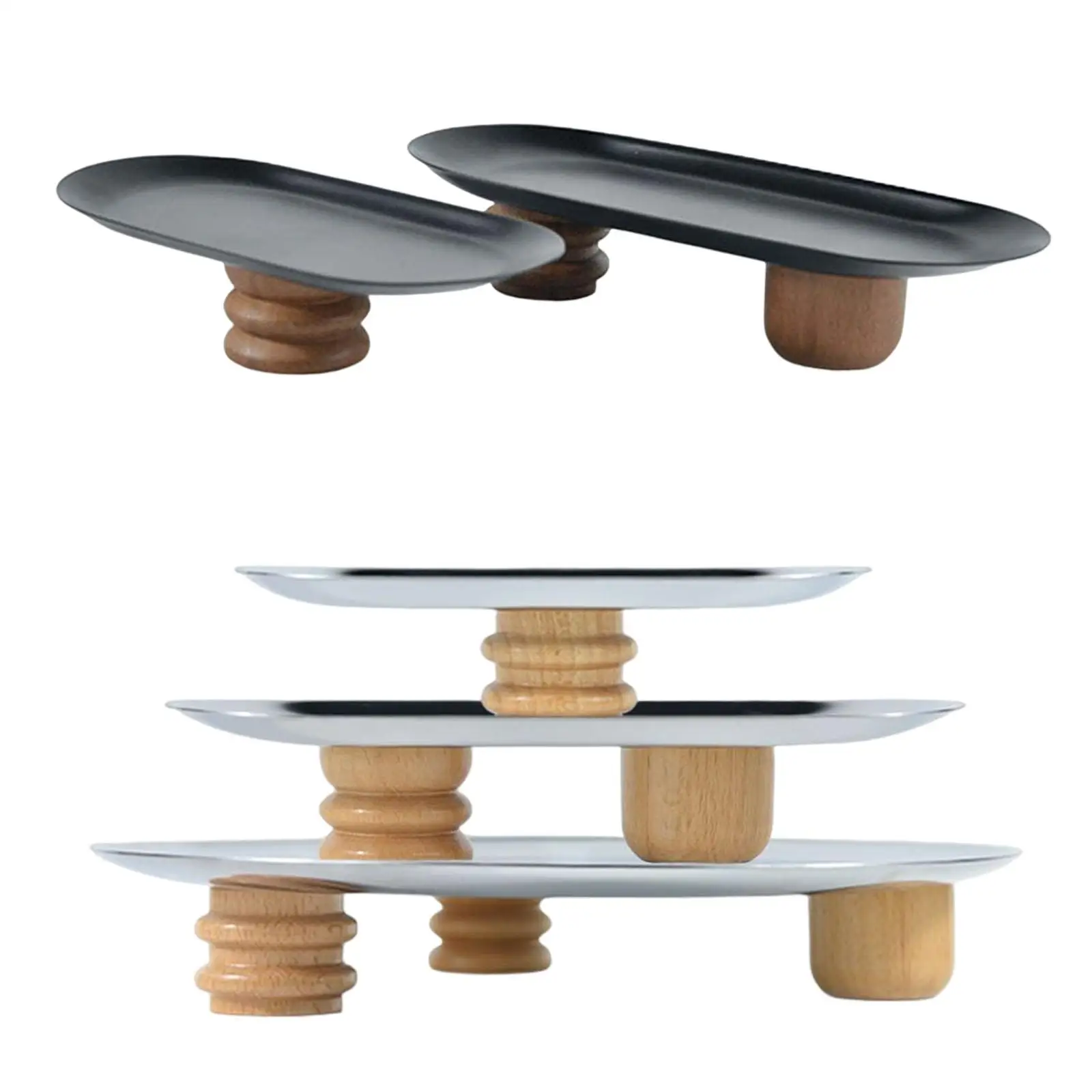 

Jewelry Display Tray Display Stand Stainless Steel Tall Feet Decorative plates Storage Tray for Decor Ornament Gift