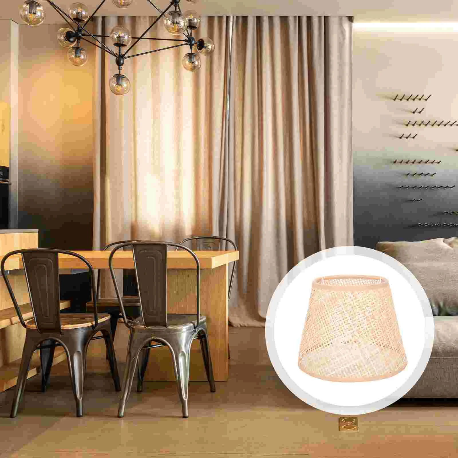 

Rattan Lampshade Hanging Lamp Shade Decorative Lamp Cover Manual Replacement Lamp Cover Woven Lamp Cover Wooden Drum Lamp Shades