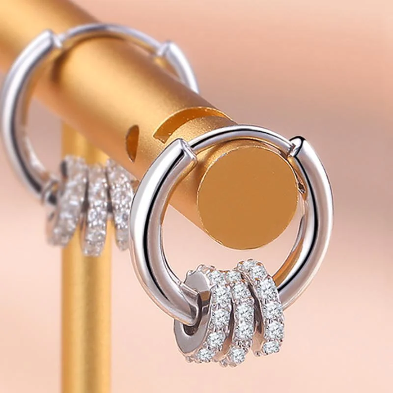 

сережки женские серьги тренд 2022 тренд новинка сеКорейские модные Многослойные циркониевые круглые серьги-кольца для женщин, свадебные сер...