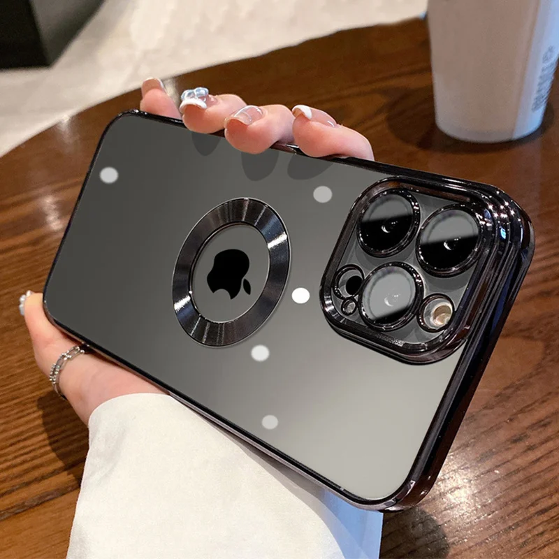 Прозрачный Роскошный чехол для iPhone мягкий со стеклянной защитой объектива