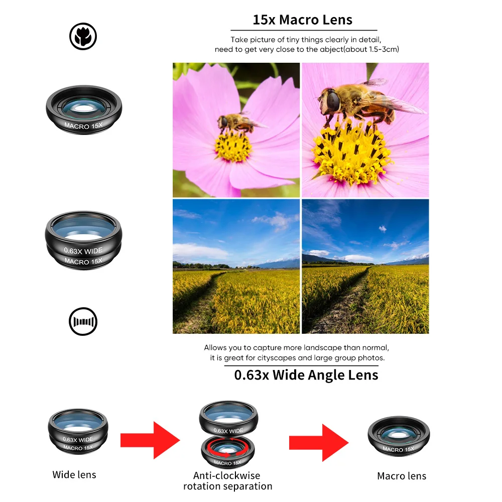 APEXEL 22x Telephoto Telescope 10 in 1 Camera Lens Kit Macro Wide Angle Fisheye  CPL Star Filter Lens For iPhone Huawei Samsung