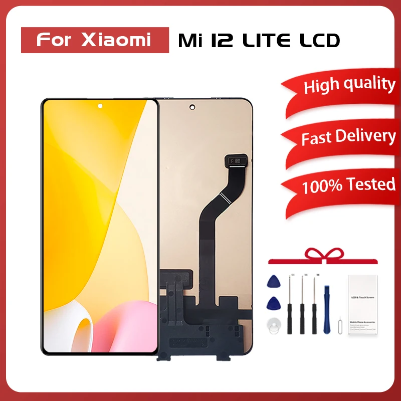 

1Pcs 6.55 Inch MI 12 LITE Display For Xiaomi 12 Lite Lcd Touch Panel Screen Digitizer 2203129G Assembly Free Shipping With Tools