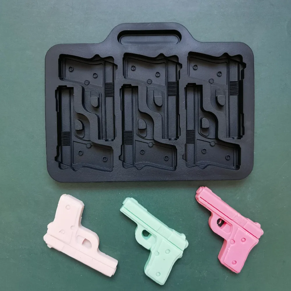 

New Pistol Ice Cream Silicone Mold DIY Dessert Popsicle Ice Cream Mold Ice Grid Making Summer Party Supplies