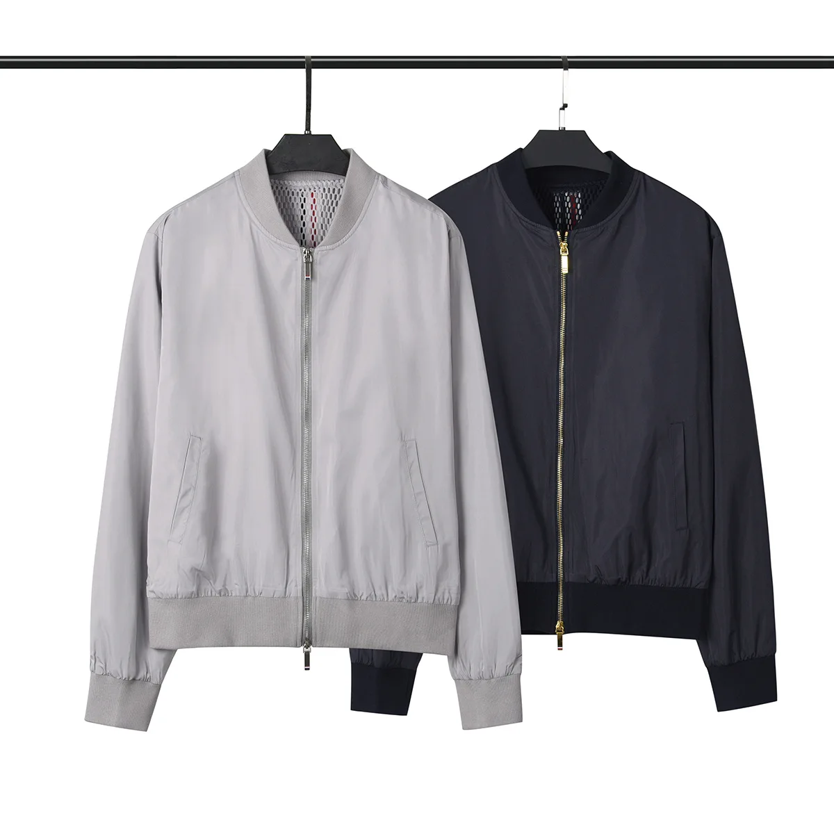 

TB BROWIN Men Jacket Windproof Stand Collar Solid Striped Sport Casual Outerwear Zipper Waterproof Coat Women Jacket