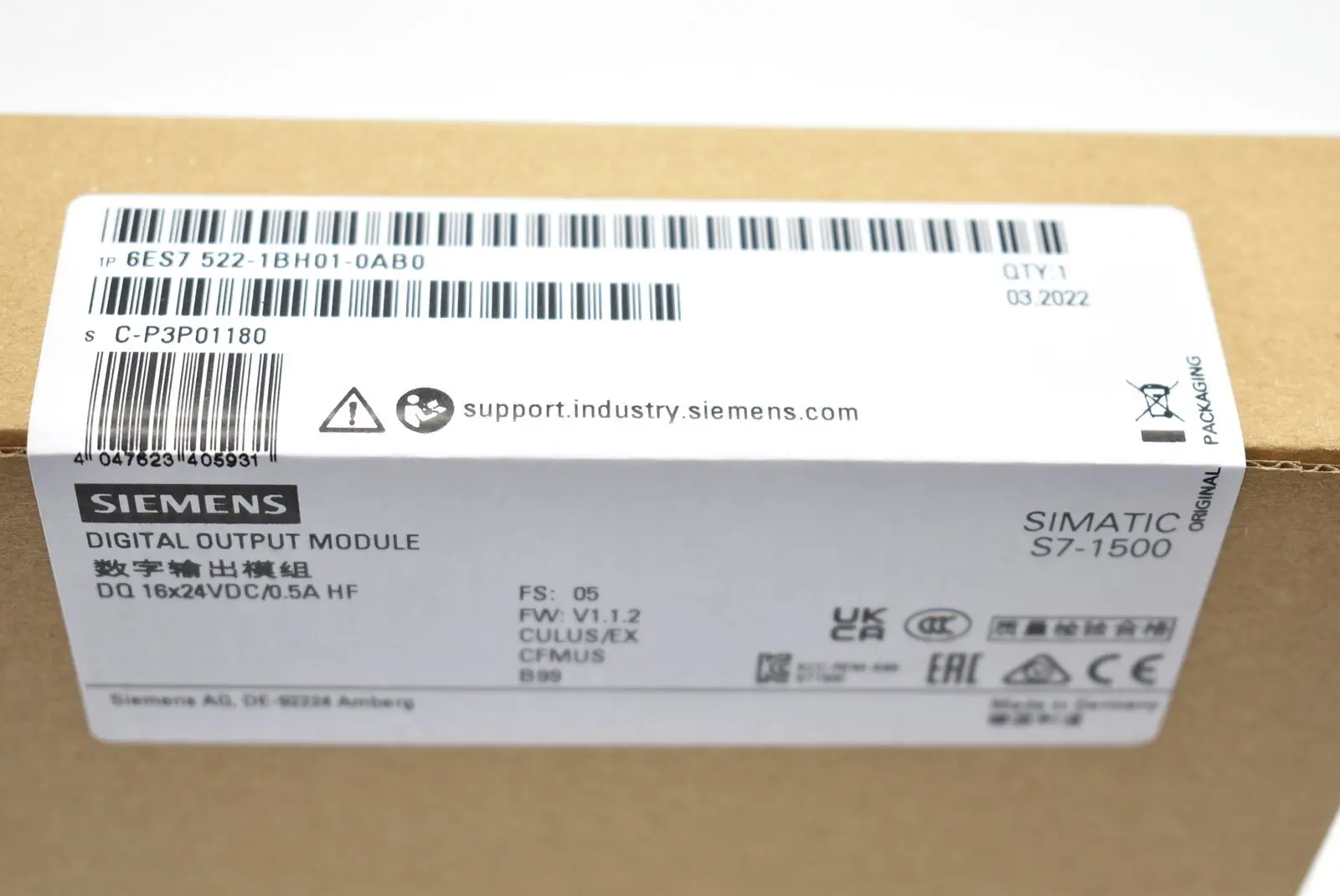 

Новый Siemens модуль 6ES7522-1BH01-0AB0 6E S7522-1BH01-0AB0