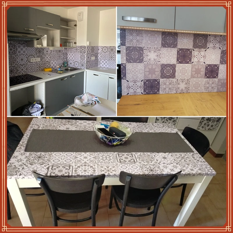 

New in Retro Pattern Matte Surface Tiles Sticker Transfers Covers for Kitchen Bathroom Tables Floor Hard-wearing Art Wall Decals