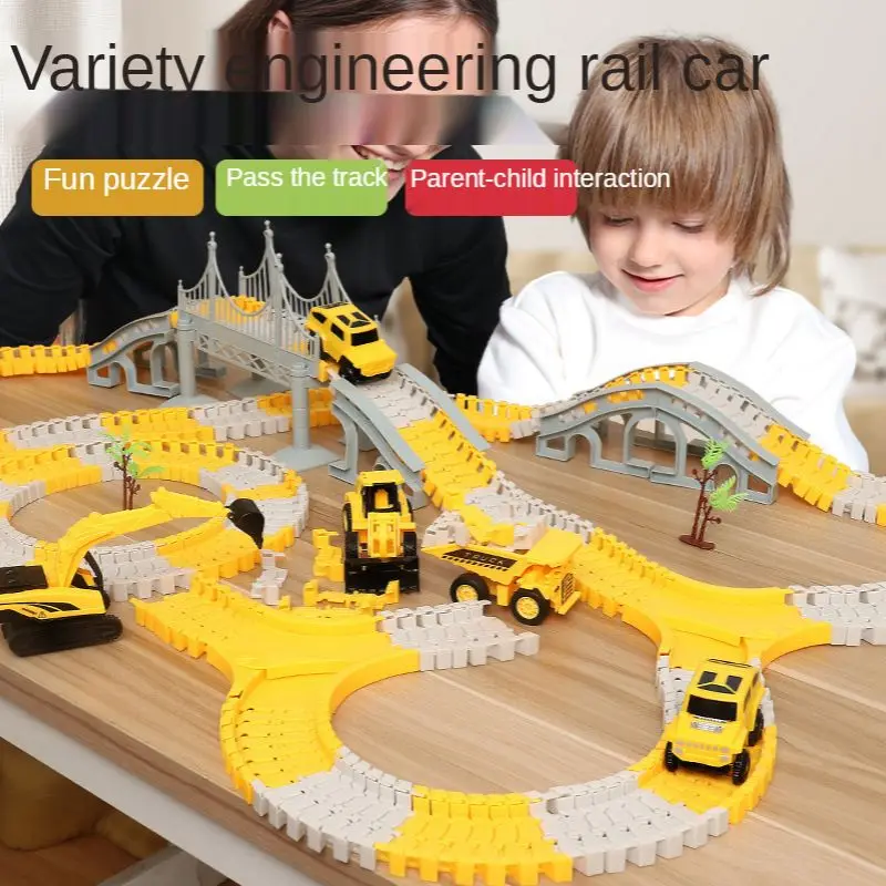 Строительный грузовик железнодорожный автомобиль детские игрушки собранный