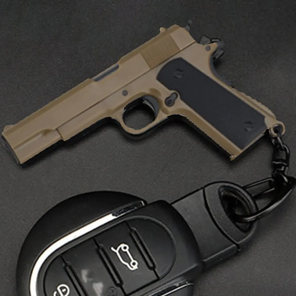 

Брелок для ключей 1911 1:4, мини-брелок для ключей, модель, пластиковый брелок для ключей, портативное оружие в форме пистолета, украшения