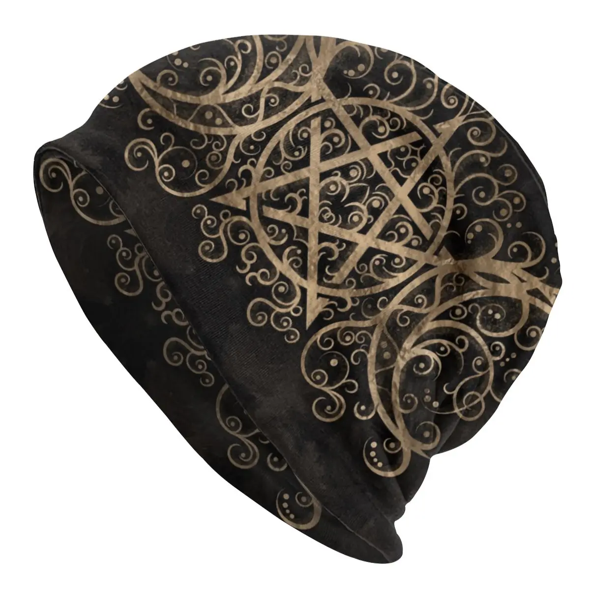 

Triple Moon Goddess Pentagram Beanies Cap Unisex Outdoor Winter Warm Knitting Hat Adult Goth Wiccan Witch Witchcraft Bonnet Hats