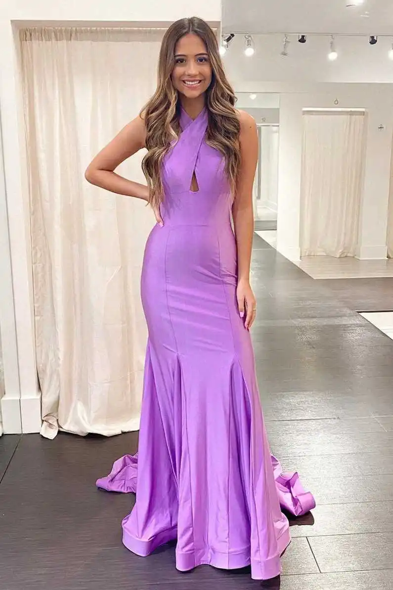 

Light Purple Mermaid Party Dress