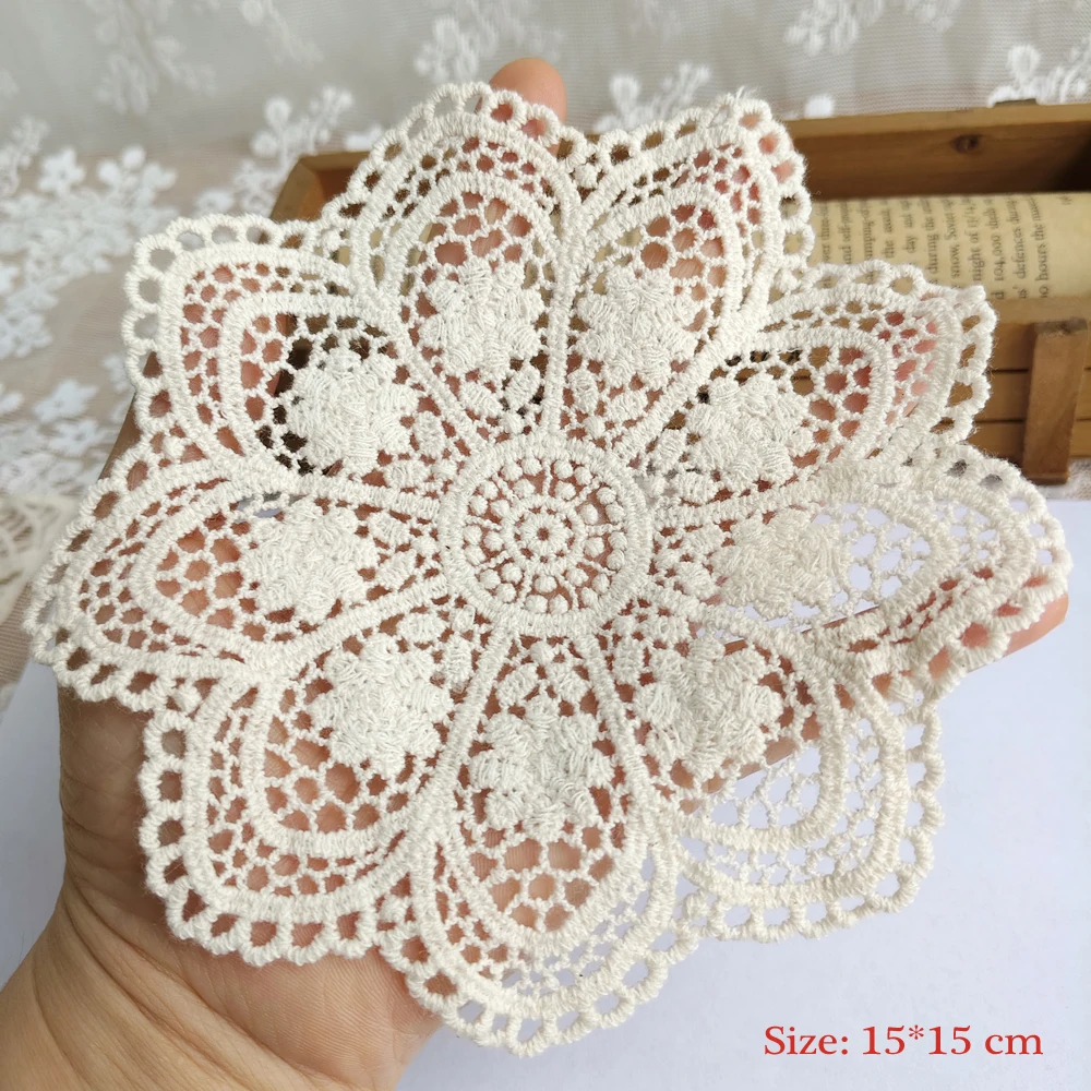 Бежевая хлопчатобумажная вышивка искусственная ткань сетчатая детская одежда