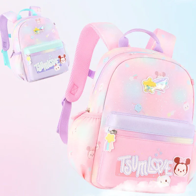 

Детский Школьный рюкзак Disney TSUM, мультяшная модель, модный розовый ранец для девочек дошкольного возраста, для путешествий на открытом возду...