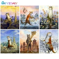 gatyztory cat diy pictures by number kits painting by numbers animals drawing on canvas hand painted picture art gift home decor
