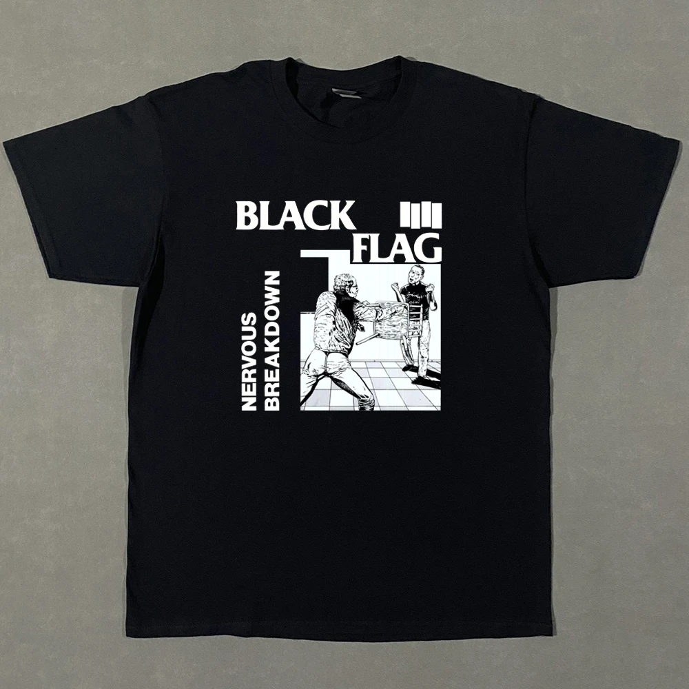 

Black Flag Men T Shirt Rock Band Tops Short Sleeve O-Neck Cotton