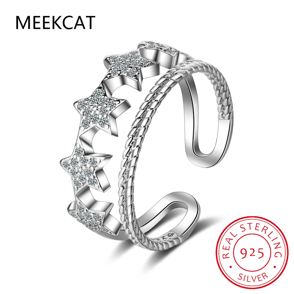 ГОРЯЧАЯ ПРОДАЖА кольцо со звездой из натурального серебра 925 пробы для женщин