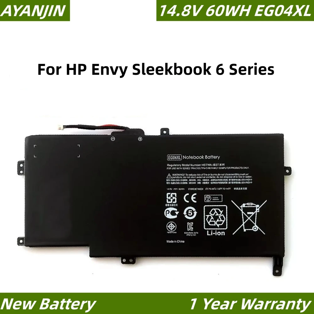 EG04XL 14 8 в 60 Втч Новый аккумулятор для ноутбука HP Envy Sleekbook 6 Series 681881-121 681881-271 Φ EG04Xl