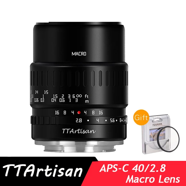 

TTArtisan 40mm F2.8 APS-C Macro Lens Manual Focus for SONY E FUJI X Canon M Panasonic Olympus M43 Nikon Z X-T3 X-T30 A6300 A6500
