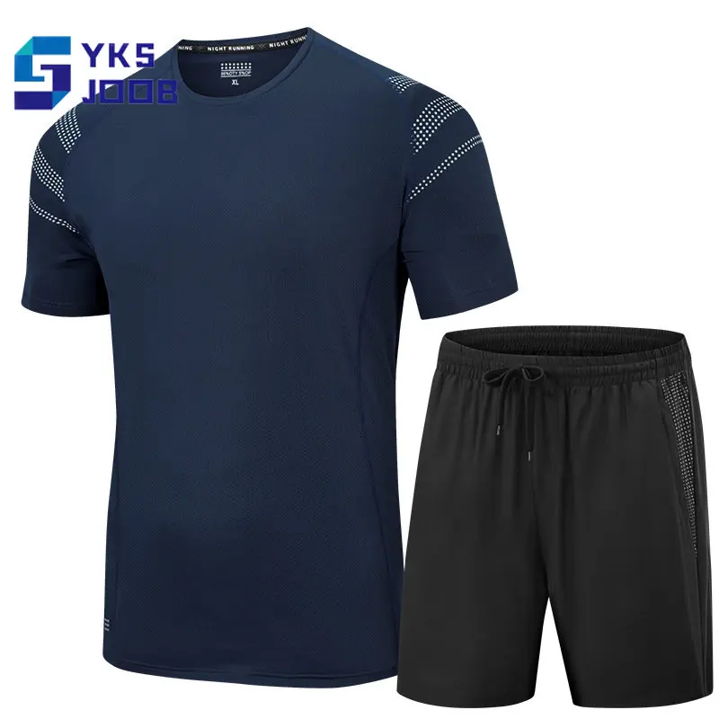 

Men Tracksuit Casual Suits Quick Dry Breathable Outdoor Solid Short Sleeve T-Shirt Shorts Set Male Plus Size Sportswear Suit 9XL