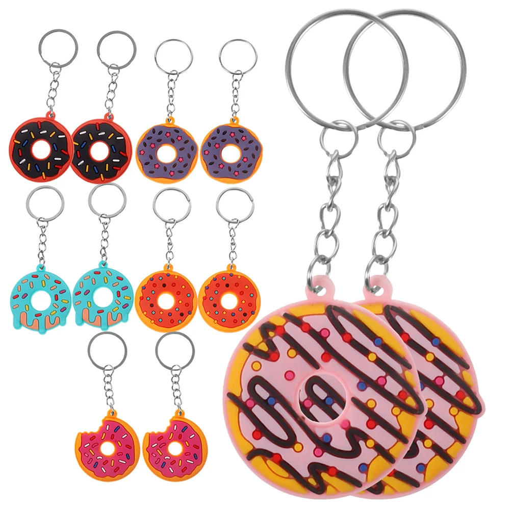 

18 Pcs Ornaments Cartoon Keyring Donut Keychain Pendant Bag Hanging Decor Donuts Keychains